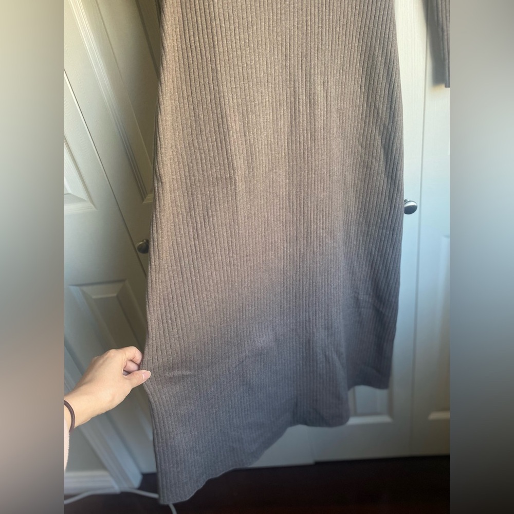 New Sezane Leandre Ribbed Knit Dress in Dark Taupe - Picture 8 of 13